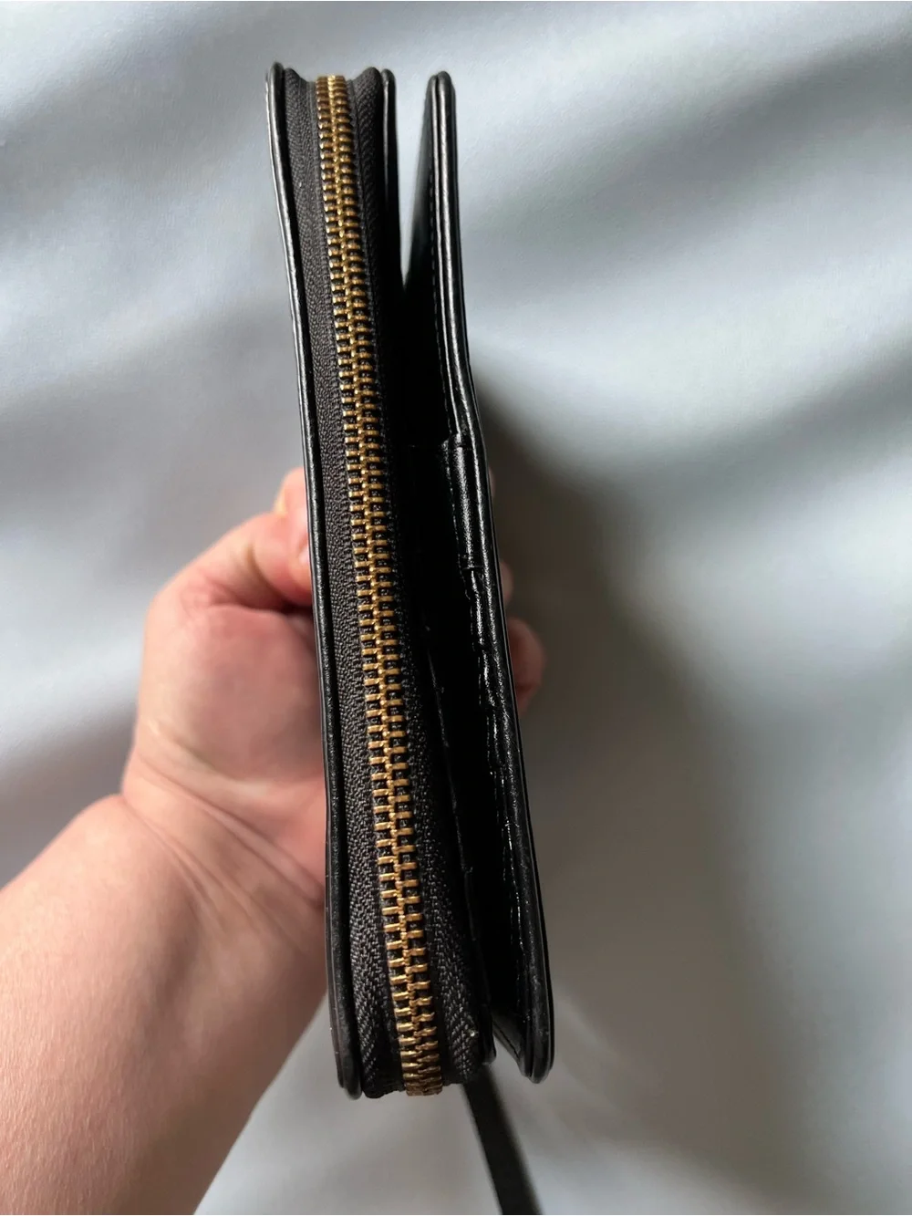 Kate Spade Black Large Continental Wallet with gold tone hardware